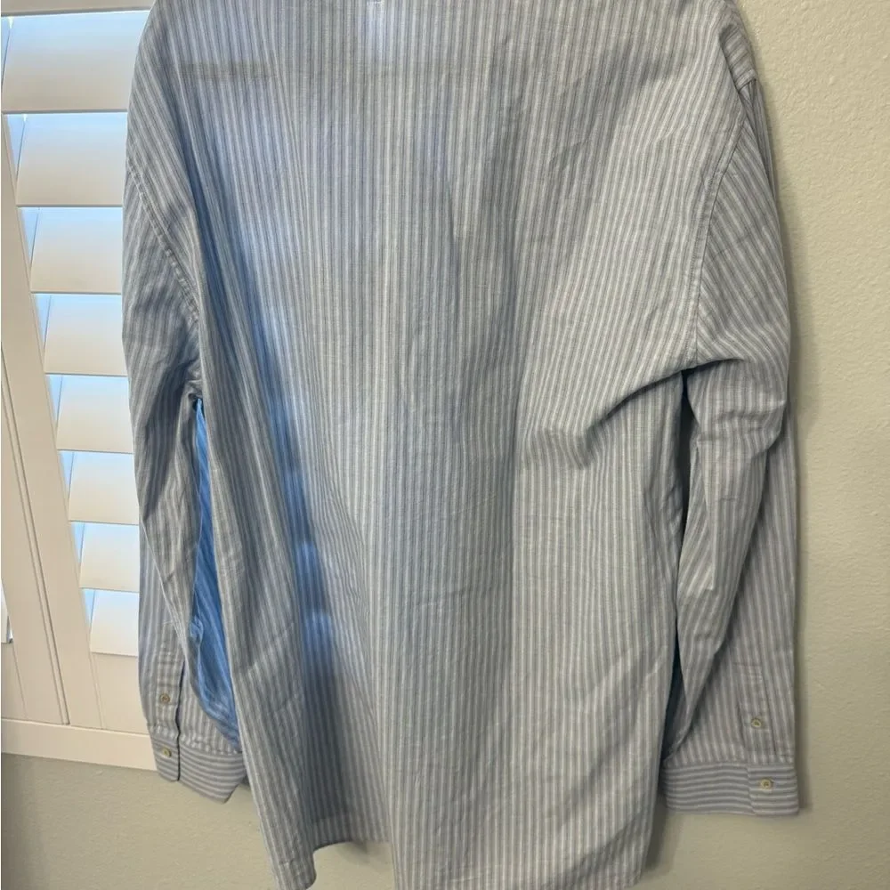 Brand new Gycci men’s oversized  Blue Striped dress shirt  Shirt size 15 1/2